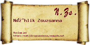 Náhlik Zsuzsanna névjegykártya